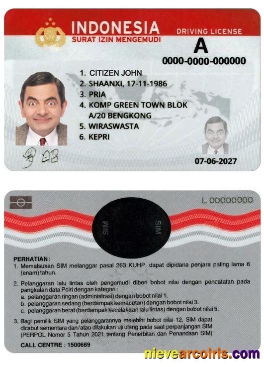 INDONESIA driving license version 2